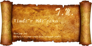 Timár Mónika névjegykártya